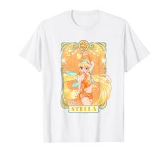 PRICES MAY VARY. Officially Licensed Winx Club Apparel for Women - Men - Boys - Girls - Toddler; Winx T-Shirts; Fairy T-Shirts; Magic; Friendship; Magical Girl; Fantasy; Anime; Girl Power; School; Bloom; Stella; Musa; Flora; Tecna; Aisha; 24WINX00002A-001 Lightweight, Classic fit, Double-needle sleeve and bottom hem Winx Club Stella, Power School, Bloom Stella, Retro Portrait, Girls Toddler, Winx Club, Men Boys, Club Outfits, Magical Girl