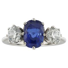 three stone sapphire and diamond ring