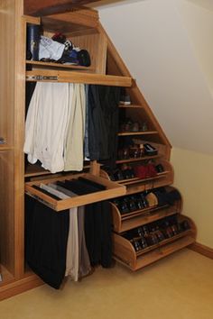 the closet is organized and ready to be used