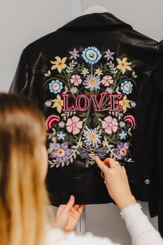 Dress to impress with these beautiful bold florals that can be customised to suit your colour palate. With over 200,300 stitches absolutely no expense has been spared when creating this design. Each flower uses a range of intricate techniques to explore a range of textures to compliment each individual shape. 🌸 Unless discussed and agreed otherwise, the faux leather jacket used for this design features all the classic biker-inspired details. It's designed in a comfy regular fit with a boxy shap Colour Palate, Bride Jacket, Personalized Bride, Color Palate, Christmas Deals, Faux Leather Jacket, Womens Jackets, Faux Leather Jackets, Jacket Style