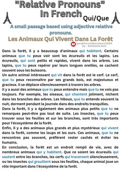 an article in french with the words'relaxe pronouns'on it