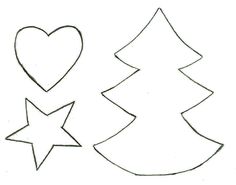 a drawing of two christmas trees and a heart