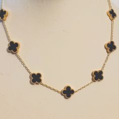 Black Clover Necklace With 10 Motifs Stainless Steel Non Tarnishing Hypoallergenic Can Be Worn Daily Without Tarnishing Water Resistant Double Sided Black Chains Jewelry, Black Clover Necklace, Black And Gold Necklace, Preppy Jewelry, Nails Colors, Winter Formal, Sparkle Jewelry, Clover Necklace, Pretty Jewelry