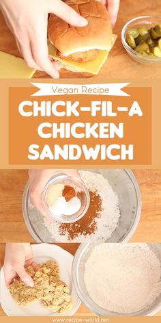 the ingredients for chicken - fil - a sandwich are shown here