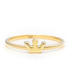 14k Solid Gold Dainty Crown Ring, Real Gold Premium Crown Ring For Her, Handmade Fine Jewelry By Selanica. 💙 The ring material is 14k solid gold, should not be confused with gold plating or filling. It will never tarnish or fade over time. We're offering the finest quality in solid gold jewelry. 💙 Our jewelry is handcrafted with love and great care at San Francisco Bay! All of our items are 14k stamped for authenticity. You will receive them exactly as pictured. Band Width: 1.8 mm.  Crown: 7.3 x 5.2 mm. 💙 Quick shipping - Your order will be handcrafted and shipped in a few days. 🎁 They are delivered in a nice jewelry box, ready to be presented as a precious gift. 💙 We also design and make custom orders. We work with diamonds and all types of gemstones. Please don't forget to add us to Gold Ring With Crown Design, Gold Crown Shaped Promise Ring, Gold Symbolic Stackable Jewelry, 14k Gold Crown Design Anniversary Rings, 14k Gold Crown Design Jewelry As A Gift, 14k Gold Jewelry With Crown Design For Gift, 14k Gold Crown Design Ring, 14k Gold Crown Design Fine Jewelry, Crown Shaped 14k Yellow Gold Jewelry