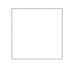 a square is shown in the shape of a rectangle with dotted lines on it