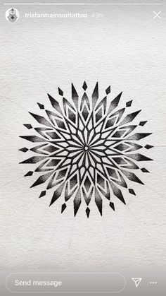 a black and white drawing of a flower on a piece of paper with the words, send message