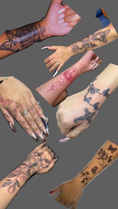 many different types of tattoos on hands