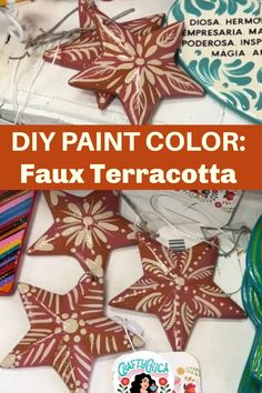 terra cotta paint Mix Paint Colors, Red Clay Pottery, Terracotta Paint, Mix Paint, Pottery Ornaments, Xmas Theme, Beautiful Crafts