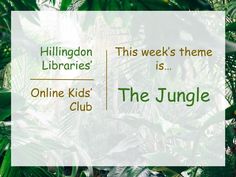 there is a sign that says online kids's jungle club in front of some tropical plants