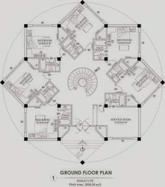 the floor plan for a round house