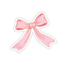 a pink bow sticker on a white background