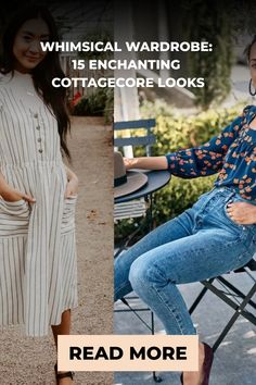 Whimsical Wardrobe: 15 Enchanting Cottagecore Looks Cottage Outfits Summer, Cottagecore With Jeans, Cottagecore Layered Outfit, Cottagecore Daily Outfit, Streetwear Cottage Core, Cottage Outfits, Winter Cottagecore