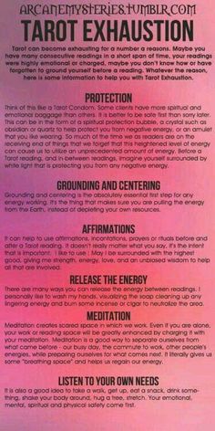 a pink and purple poster with the words tarot exhaustion