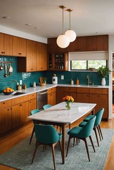 Mid-century modern kitchen design has captivated many, weaving the allure of the 1950s and 1960s into contemporary spaces. Mcm Kitchen Black Countertops, Mid Century Condo Interior, Mid Century Kitchen Pendant Lights, Mcm Kitchen Lighting, Boho Mid Century Modern Kitchen, Mid Modern Century Kitchen, Kitchen Island Boho, Boho Kitchen Island, Modern Midcentury Home