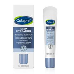 Cetaphil Deep Hydration Refreshing Eye Serum nourishes to deeply replenish skin's hydration for 48 hours and improve the overall quality of sensitive skin. Features HydroSensitiv Complex which deepens dynamic hydration and soothes skin sensitivity. This targeted eye cream reduces the appearance of dark circles and puffy skin for a refreshed look. It also includes hyaluronic acid, peptides, vitamin B5 and antioxidant rich vitamin E to rehydrate and smooth the look of fine lines caused by dryness or dehydration. Designed for sensitive skin, effective yet gentle skin care that won't clog pores or irritate skin; fragrance free, ophthalmologist tested & clinically tested on sensitive skin. From the #1 Doctor Recommended Facial Skincare Brand. Size: 1.5inchL x 1.31inchW x 4.52inchH. Cetaphil Eye Cream, Regular Skin Care Routine, Skin Lightener, Clean Blackheads, Facial Skincare, Best Lotion, Proper Skin Care, Best Skin Care Routine, Moisturizer For Oily Skin