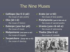 the nine musses in greek mythology and folklore, there are many different types of music