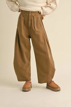 WASHED WIDE LEG PANTS – Mack & Harvie Barrel Pants, When In Rome, Girls Outerwear, Blouse Jeans, Sweater Crop, Crop Top Sweater, Pleated Pants, Romper With Skirt, Fit Check