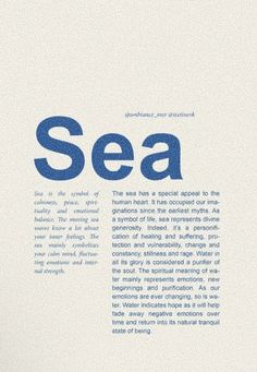 an image of the word sea written in blue on white paper with text underneath it