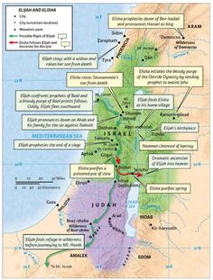 Main events in the ministries of Elijah and Elisha. (Source: CSB Study Bible) Elijah And Elisha, Elijah Bible, 1 Kings 17, Bible Genealogy, Christian Studies, Christian History