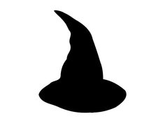 a black and white silhouette of a wizard's hat