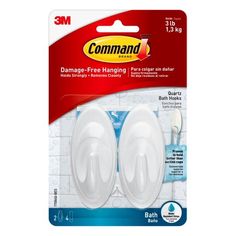 3m command damage - free hanging toothbrush holders, 2 count each pack by command