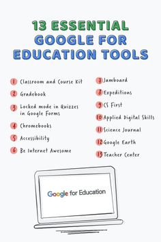 the google for education tool is displayed on a white background with red and blue lettering