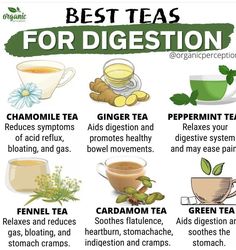 the best teas for digestion are in this poster, which shows what it's like to drink