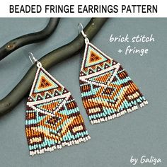 the beaded fringe earrings pattern is shown