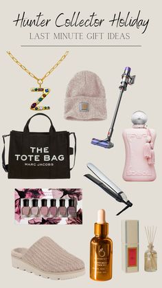 an assortment of items that include cosmetics, perfumes and other things to pack for the holiday