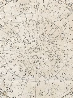 an old map shows the stars in the sky