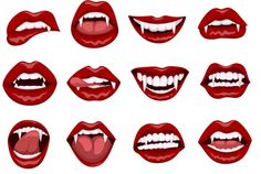 many different types of mouths with white teeth