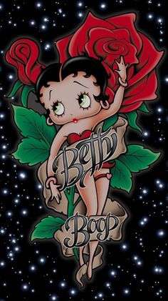 Betty Boop Gifts, Betty Cartoon, Betty Boop Tattoos, Arte Pin Up, Betty Boop Classic, Betty Boop Quotes, Black Betty Boop, Images Disney, Mosaic Crosses