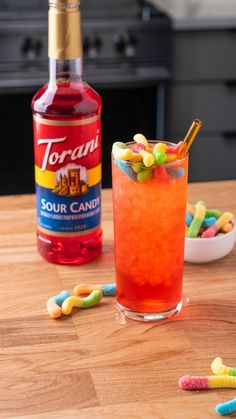 sour candy gummy refresher recipe on a table