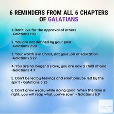 a blue and white background with the words galatians