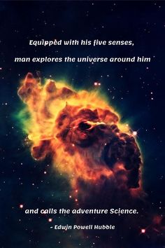 an image of a star in the sky with a quote on it that says, equiped with his five sense, man explores the universe around him