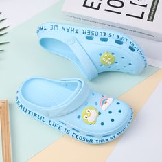 Pink Cute Summer Sandals Women Beach Sandals Non Slip Comfortable Lightweight Outdoor Sandals Woman Zuecos De Mujer Cute Summer Sandals, Rubber Slippers, Sandals Woman, Garden Clogs, Winter Slippers, Womens Sandals Summer, Outdoor Sandals, Women Beach, Open Toed Heels