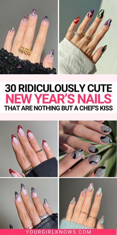 Most New Year’s parties require you to bring your sparkliest wardrobe, but why stop there? Take your nail look to the next level with these 30 new year's nails ideas that will have everyone in awe! Shine bright and get compliments all night long! Coffin New Years Nails, Nails Short New Years, New Years Nails Coffin, New Years Nails Almond, Christmas And New Years Nails, New Years Nails 2023, Nail Designs New Years, Short New Years Nails, Cute New Years Nails