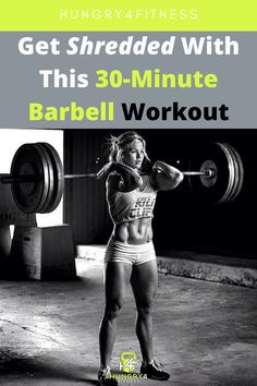 A CrossFit athlete performing a front squat as part of a 30 minute barbell workout. Crossfit Workout Beginner, Full Body Barbell Workout At Home, Power Building Workouts, 30 Minute Weight Lifting Workout, Crossfit Wods Barbell, Crossfit Barbell Workouts, Barbell Workout Mens, Weight Training Workouts For Men, Weightlifting Workouts Training Programs