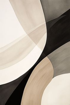 an abstract painting with black, white and grey colors