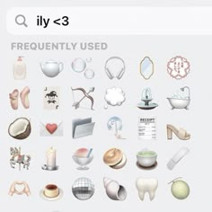 a bunch of different types of objects on a white background with the words frequently used