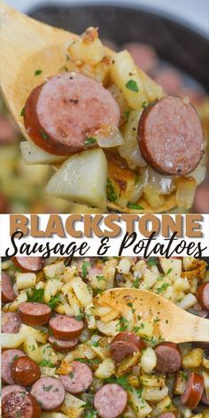 SAUSAGE AND POTATOES Blackstone Sausage And Potatoes, Blackstone Smoked Sausage Recipes, Smoked Sausage Blackstone Recipes, Sausage And Peppers Blackstone, Blackstone Tortellini Sausage, Steak In Crockpot Recipes, Blackstone Pork Chops, Blackstone Griddle Recipes Dinners Low Carb, Easy Griddle Recipes