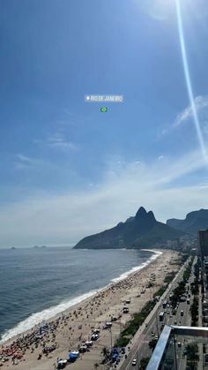 an aerial view of the beach and ocean from a high rise building in rio de mayos, brazil