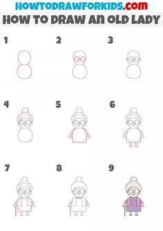 how to draw an old lady from the simpsons cartoon series, with step by step instructions