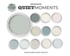 the paint palettes are all in different colors and sizes, including light blue, gray,