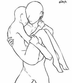 a drawing of two people hugging each other