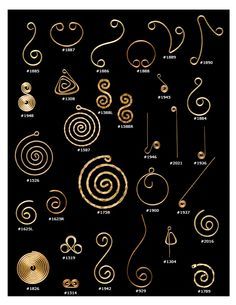 an image of gold spirals and circles on a black background by corbi