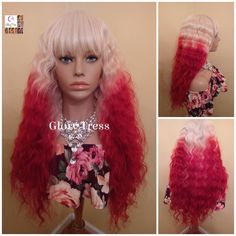 Our Long & Wavy Full Wig is Beautiful!! This unit will give you a very classy look!! The wig has bangs which you can wear to the side or as china bangs. This wig is very versatile and can be wore in so many ways. The back part of the wig cap is machine wefted. Adjustable straps are located in the back for security and support. The wig cap is breathable and comes elasticated to fit every head size and shape. *Color may appear slightly different than pictured due to your monitor settings. (Free Sh China Bangs, Bang Wig, Wig Wavy, Red Wig, Wavy Wig, Red Wigs, Red Ombre, Red Cap, Full Wigs