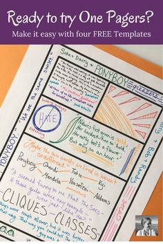 a poster with the words ready to try one pagers? make it easy with four free templates