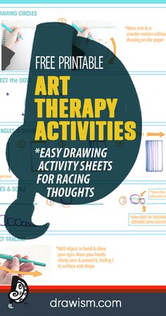 Grab these Free Printable Expressive Drawing Art Therapy Activity Sheets for Racing Thoughts, with 7+ easy drawing art therapy activities & ideas, mental health tips, mindfulness, self care ideas, & more! Expressive Therapy Activities For Adults, Drawing Therapy Activities, Digital Art Tips, Dbt Activities, Improve Body Image, Therapy Activity